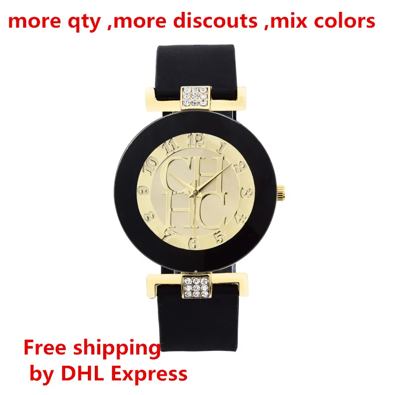 

New Fashion Brand Black Geneva Casual Quartz Watch Women Crystal Silicone women's Watches Wrist Watch Relojes hombre 2017 Hot