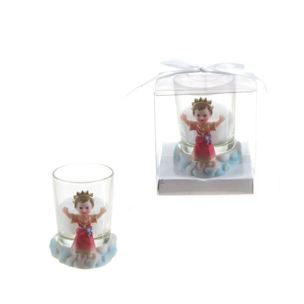 Set of 12 Pink Baby Angel Praying with Lamb Favors Pink Lunaura Religious Keepsake