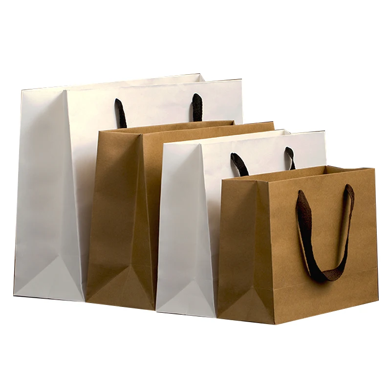 
Custom Printed Brown Kraft Paper Bag with Handle 
