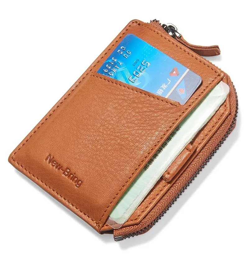 Real Cowhide Leather Card Case Mens Thin Business Card Holder With Key Ring Buy Card Case Mens