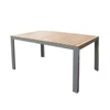 Plastic Wood Long Dining Table Outside Use Knock Down Poly Wood Table