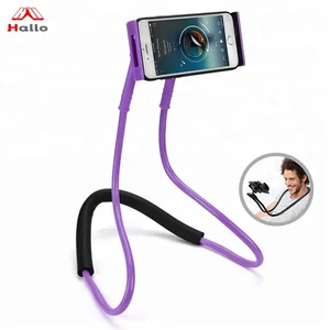 Custom Lazy Bendable Flexible Hanging Neck Phone Holder Hands Free Universal Rotating  Mobile Stander Lazy Cell Phone Holder