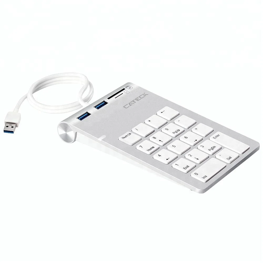 

Cateck USB Numeric Keypad with USB 3.0 Hub for PCs and Laptops, Silver