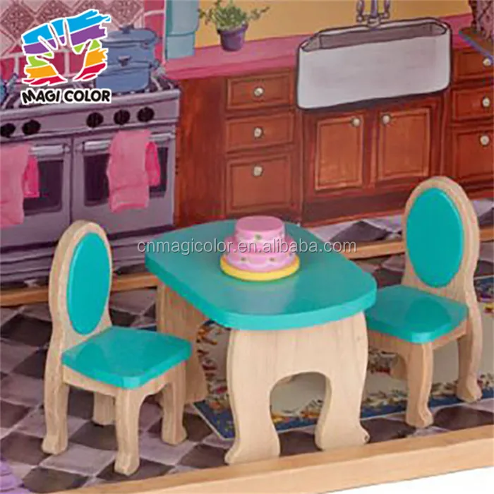 
wholesale new style 16 pieces of furniture kids elegant dollhouse suite wooden 18 inch doll house for children W06A232 