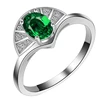 XEYJZ342 Luxury Oval 5A Zircon Sector Green Gem Stone Shiny Beautiful Wedding Rings Princess Women Platinum Plating Ring