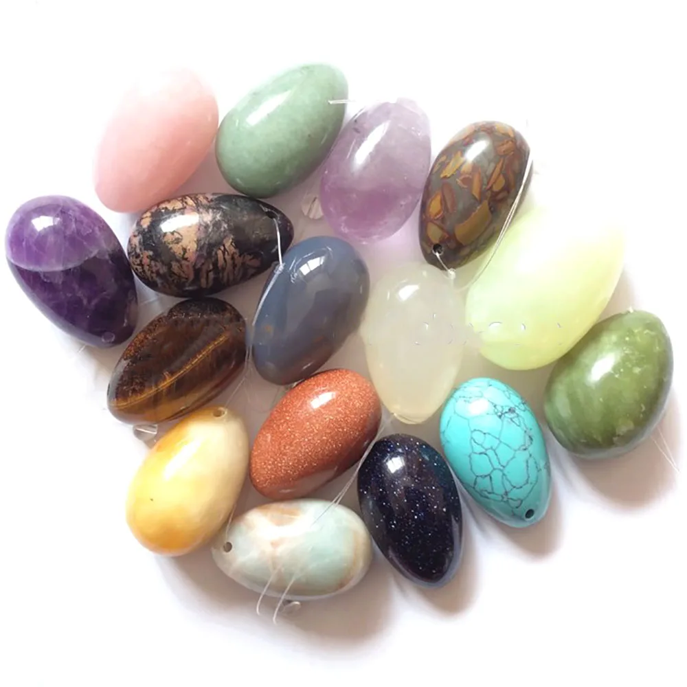 

Healing Mixed Semi Precious Stone Eggs Jade Yoni Eggs Natural, Colorful