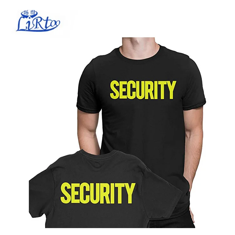 Security T-shirt Front Back Print Mens Tee Staff Event Uniform Bouncer ...