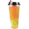 500Ml Disposable Plastic Bubble Tea Juicy Cup With Lid