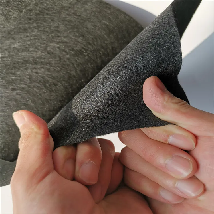 Dust prevention/waterproof polyester raw material black needle punched felt PET nonwoven interlining&lining fabric roll for mattress&sofa