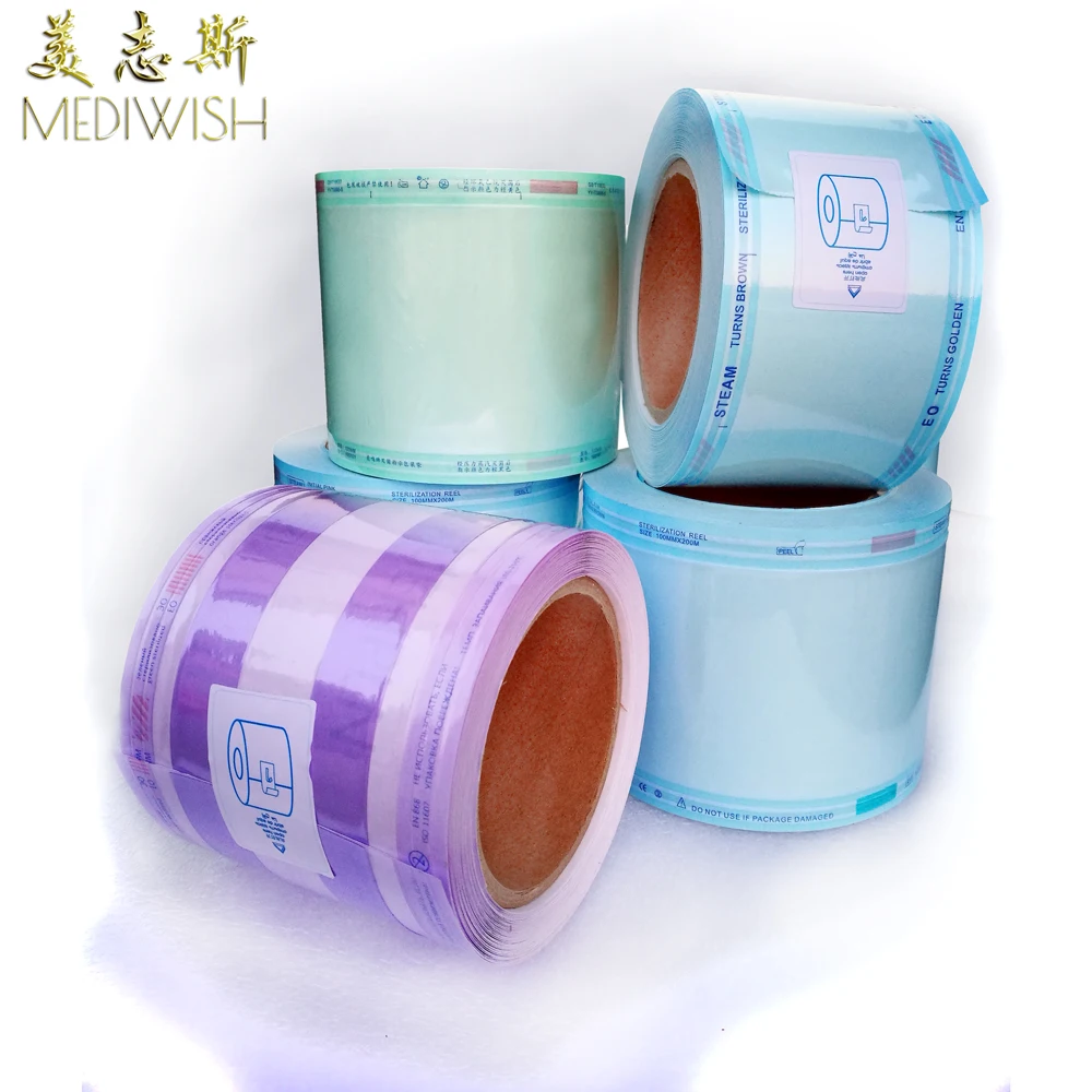 Medical steam sterilization flat roll pouch