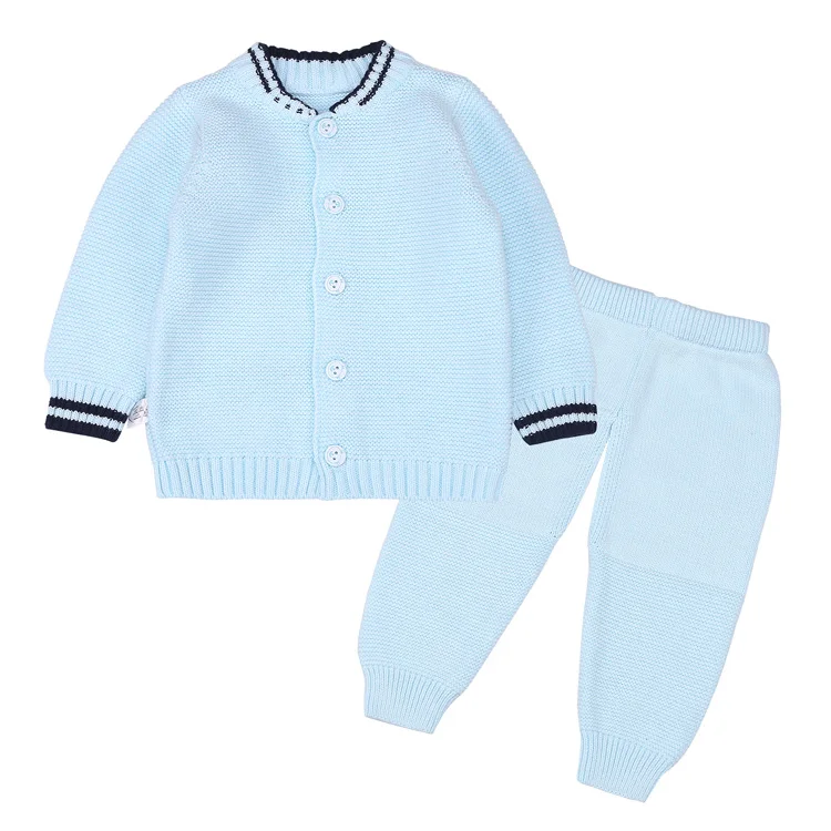 Factory wholesale stock cotton knit newborn baby clothes boys and girls clothing sets