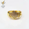 Nice and moderate price small Gold plated ring cubic zirconia gemstones square copper engagement promise rings designs for girls
