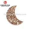 China Cheap Price Moon Lune Crescent Shape Rose Gold Color 10*7mm Natural Fllat River Stone Landscape