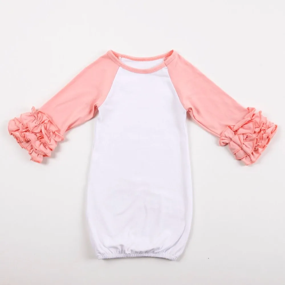 

rts factory price soild color long sleeve raglan baby gowns organic knit cotton girls sleeping bag, As pictures shows