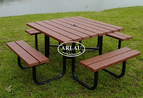 Arlau Recycled Plastic Picnic Tables With Umbrella Hole Synthetics Arlau Recycled Plastic Picnic Tables With Umbrella Hole Synthetics Composite