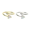 HIGH QUALITY 18k gold plated round wire band drop shipping clear cz opal stone adjust gold ring jewelry