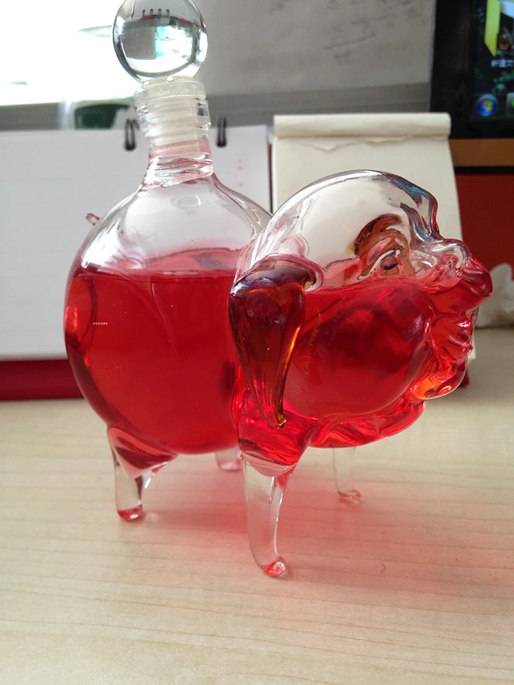 100ml Mini Pig Animal Shaped Whiskey Glass Bottle Pig Shaped Glass