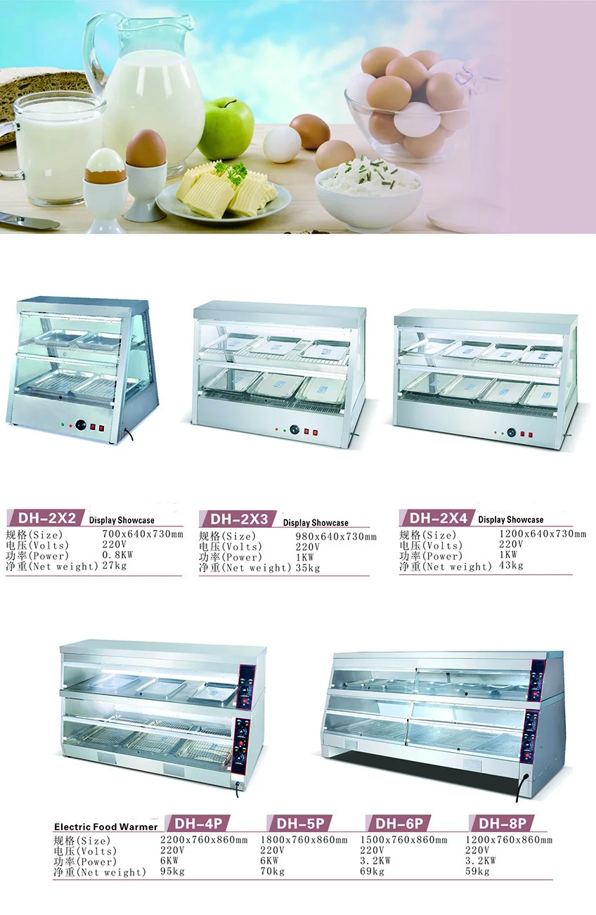 Vertical Toughened Glass Four Layer Hot Air Circulation Thermal Insulation Display Cabinet Warmer Showcase With Roller Shutter
