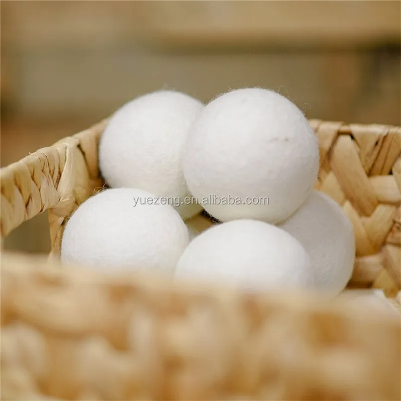 

Wool Dryer Balls, Pack of 6(diameter 70mm),Handmade 100% Organic Wool, White, colors(customized as your requirement)
