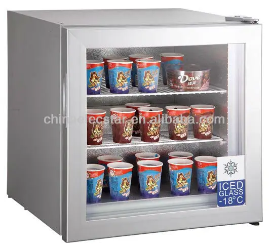 55l Countertop Impulse Glass Door Display Freezer Refrigerator