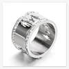 Wholesale Factory Direct Sales The New Two Rows Of Diamond Rings Harmonious Family Hollow Titanium Steel Women Ring