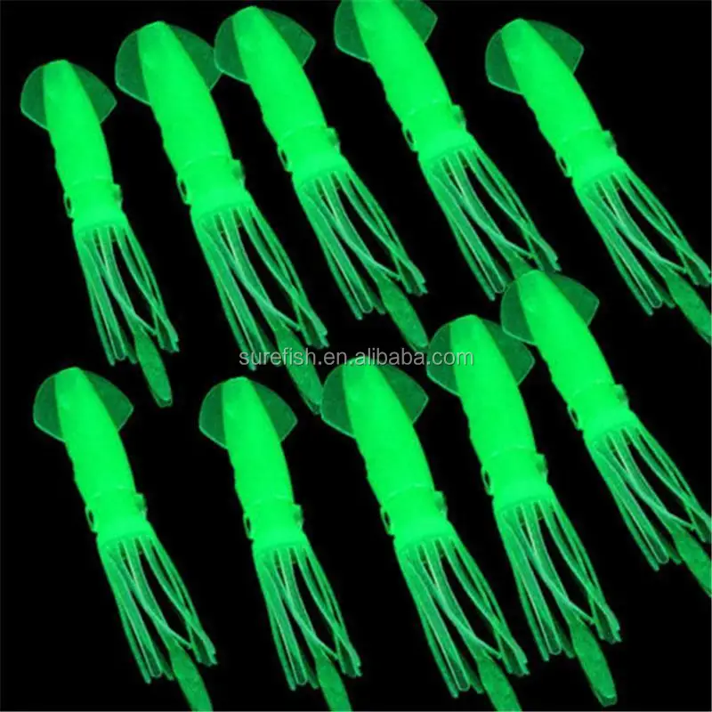 

Glow in dark Octopus Squid Bodies Luminous Lures, Green