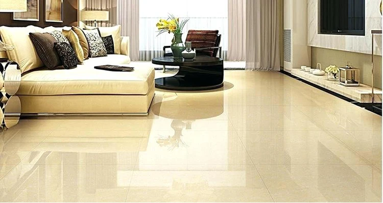 China porcelain high gloss surface floor tiles beige flooring 600x600 polished cream color vitrified tile