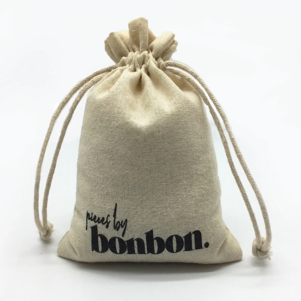 White Nylon Cotton Pull String Custom Satin Bag Drawstring Dust Bag For ...