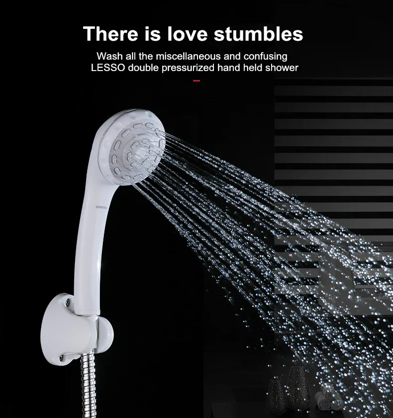 LESSO WP06801T nice pirice ABS plastic water saving rainfall shower heads