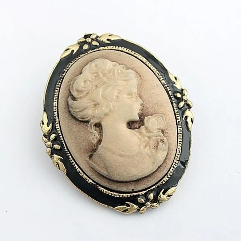 

Women's Fashion Style Queen Head Portrait Brooch Vintage Cameo Elegant Brooch For Antique Wedding Jewelry, As the picture