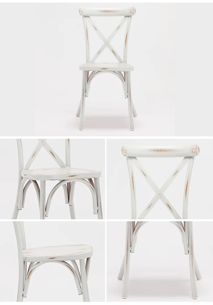 Wholesale Retro Bar Multi Color Chair White Modern Chair Furniture Options Aluminum Cross Back Retro Dining Outdoor Bar Metal