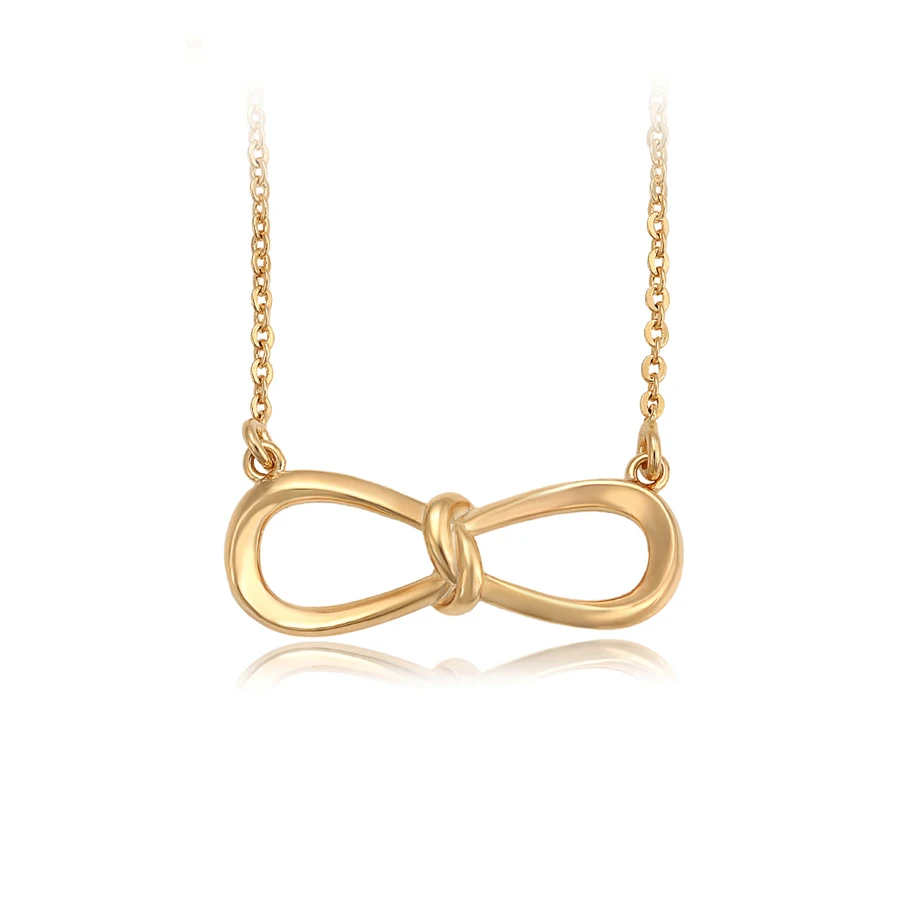 

45849 Xuping new 18k gold plated design women kolye jewelry bowknot shaped pendant necklace