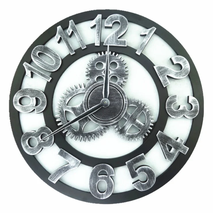 Украшение дома круглой формы зубчатых колес деревянные настенные часы