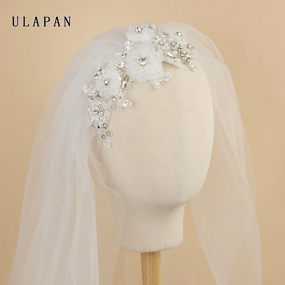 Fancy Bridal Flower Veils Wedding Veil Ivory With Lace Pearl Bridal ...