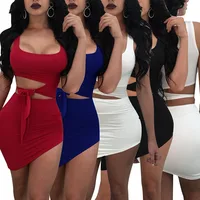 

Hot Sale Women Asymmetrical Hollow Out Dress Sleeveless Sexy Club Dress Bandage Mini Dress