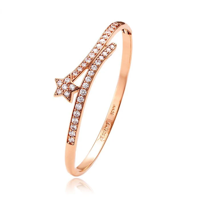 50988 xuping jewelry rose gold color bangle, star design women gender bangle