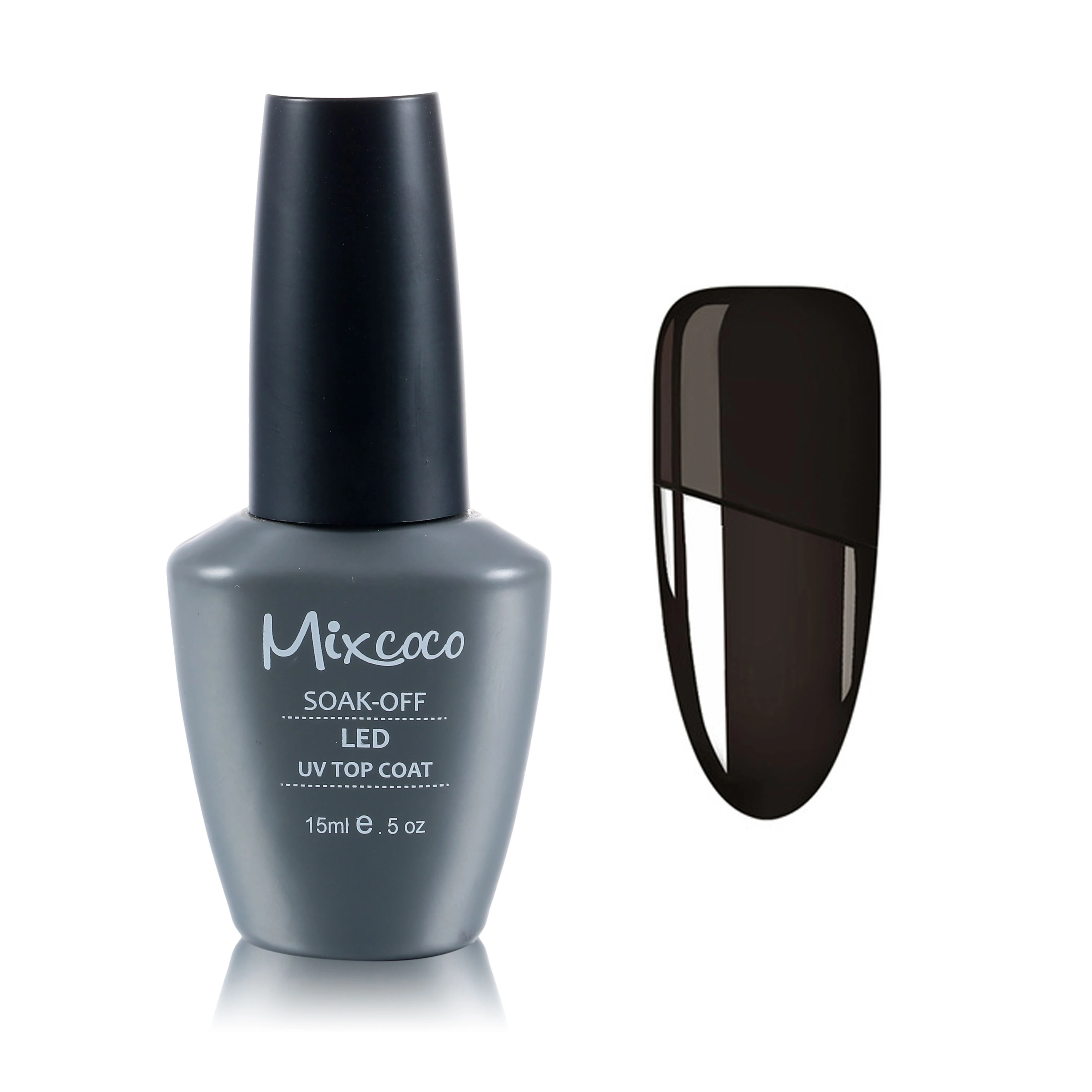 

Mixcoco 15ml Long Lasting Tempered Top Coat,No Wipe UV Gel Top Coat Nail Polish