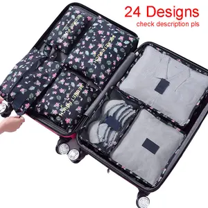 Image of 7pcs/Set Travel Clothes Storage Bag Clothing Organizer Bags Set For Luggage Suitcase