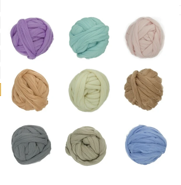 50 Acrylic 50 Wool Yarn Acrylic Wool Knitted Blanket Chunky Yarn Knit