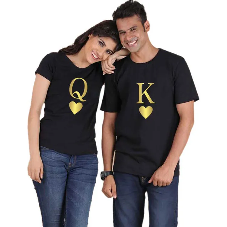 

Custom logo love design matching short sleeve t-shirt for couple