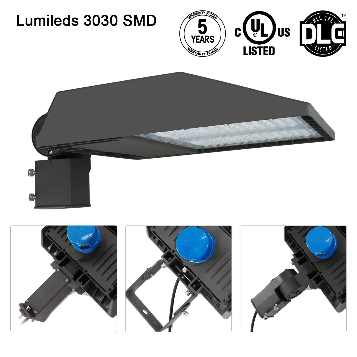 Adiding LED Street Shoebox Light 3 Types of Mounting 300W Led Parking Lot Light 36000 Lumens, 120Lm/W, 5700K Outdoor Street Lamp with IP65 Rated UL DLC FCC 5 Years Warranty