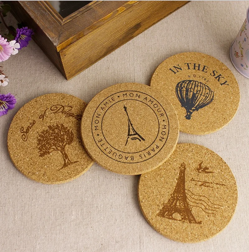 

Wood coaster for drink / custom cork with logo promotional cup coasters