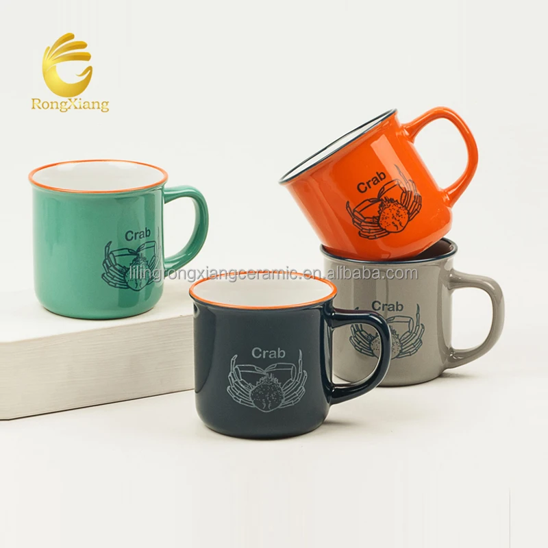 
factory manufacturer hot sale cheap bulk customized printed ceramic enamel mug 