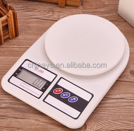 Popular Model Electronic Kitchen Scale 7kg ABS Plastic Body Dry Battery Power Supply CE And RoHs Approval LCD Display Blue Light