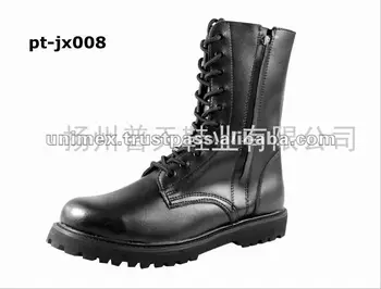 black combat boots with zipper