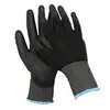 Better puncture and abrasion resistance 13 Gauge polyester liner PU coated black safety work gloves for industry