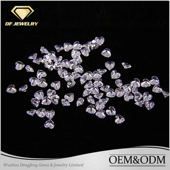 White Diamond Stone Heart Synthetic Loose Gemstone Cz White Cubic ...