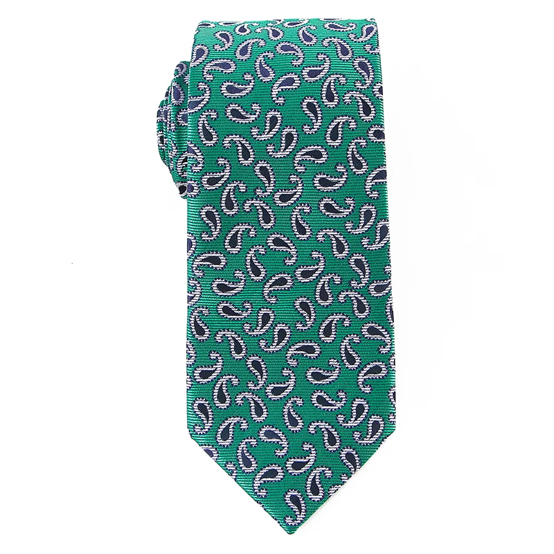 

Dropship Ties Mens Green Paisley Woven Microfiber Tie Neckties with Gift Box In China