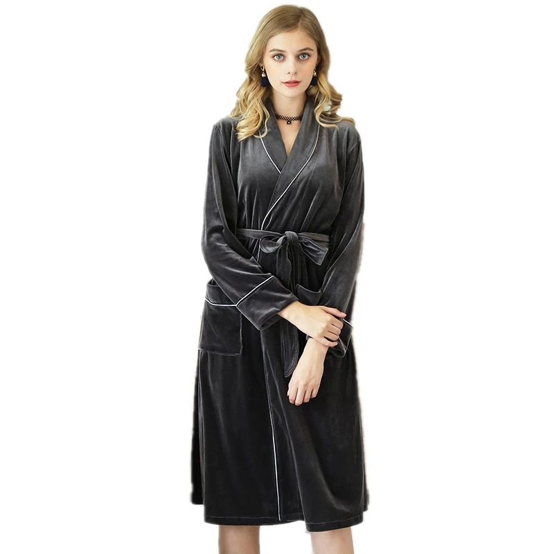 

Wholesale Fashion Bathrobe Women Nightwear Satin Silk Robe, Black;navy