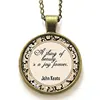 John Keats Quote necklace, A thing of beauty is a joy forever necklace vintage typewriter Gift glass photo necklace